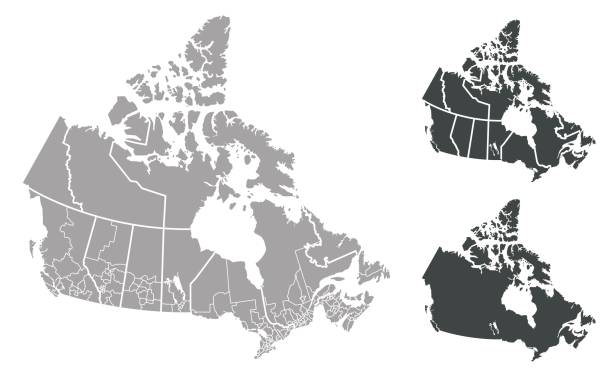 illustrazioni stock, clip art, cartoni animati e icone di tendenza di mappa del canada - mountain mountain range rocky mountains silhouette