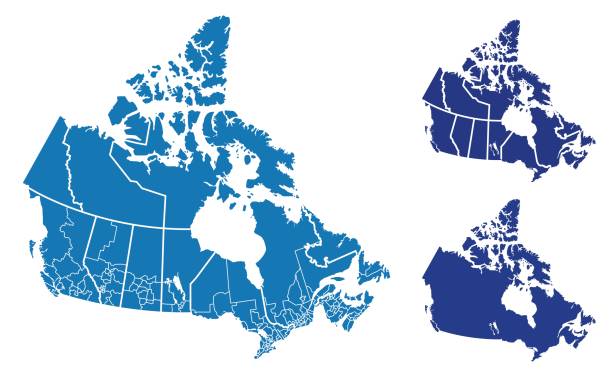 illustrazioni stock, clip art, cartoni animati e icone di tendenza di mappa del canada - mountain mountain range rocky mountains silhouette