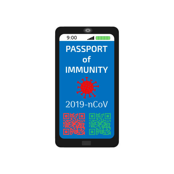 istock Electronic passport of immunity covid-19 in a phone. Vector illustration. 1248303493