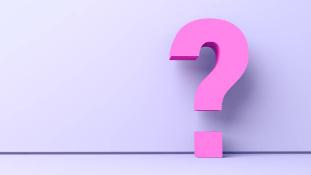 istock Question mark pink on light purple background wall and floor 1248310302