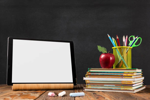 istock Back to School Concept. Stationery Supplies And Digital Tablet With White Empty Screen. Available Copy Spaces For Creative Campaign Design. 1248315652