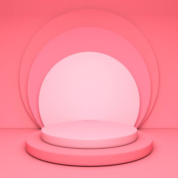 istock Stage empty podium Scene on pink Background. Trendy modern design background 1248316401