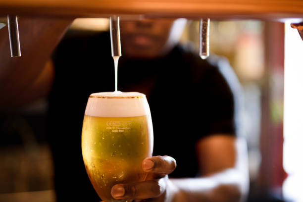 A cold beer in a glass
