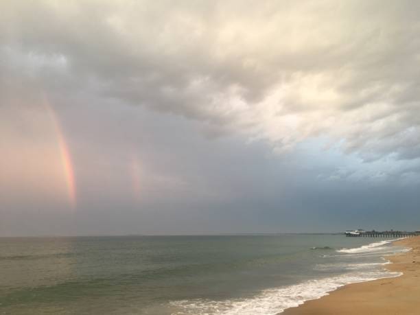 istock Rainbow sea green sky sunlight on the ocean 1248321314