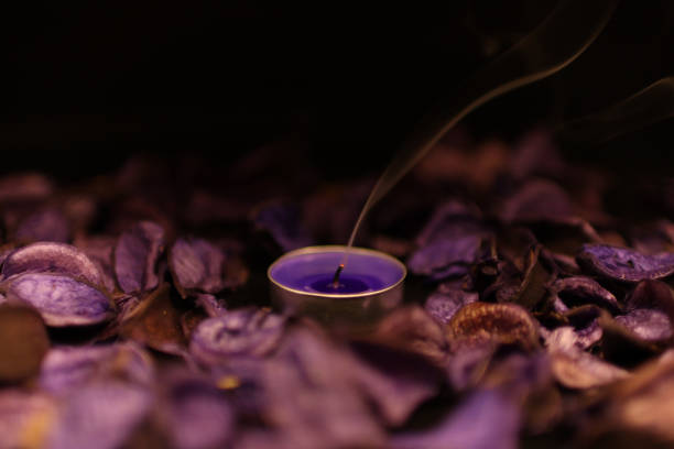istock Candles and candlelight of various colors 1248327206