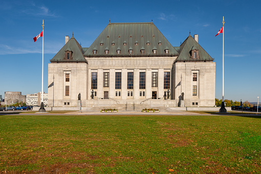 Ottawa, CA - 9 October 2019: Supreme court of Canada in Ottawa