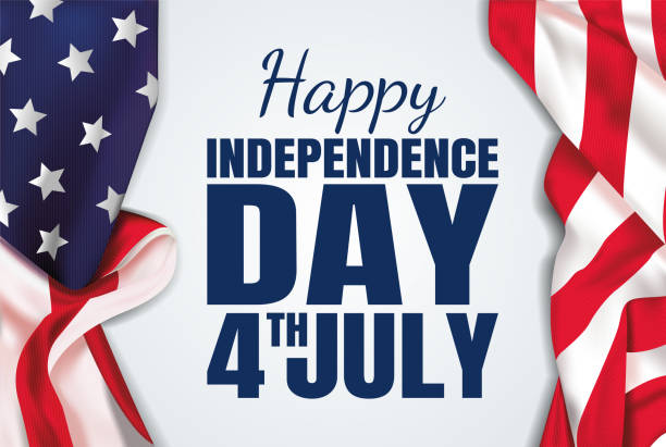 metin için alan ile beyaz bir tebeşir üzerinde vintage amerikan realist bayrak. mutlu bağımsızlık günü - fourth of july stock illustrations