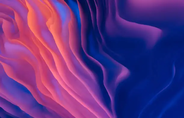 Photo of abstract holographic 3D wavy background