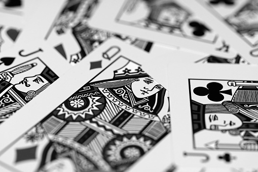 poker card isolated in black background