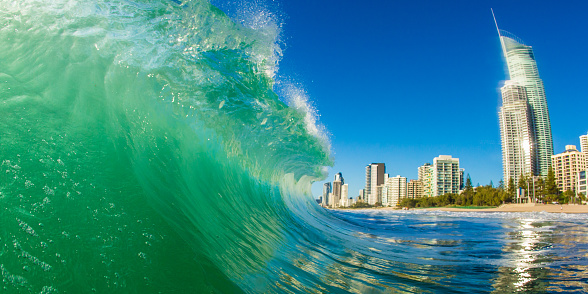 Waves breaking at Surfers Paradise
