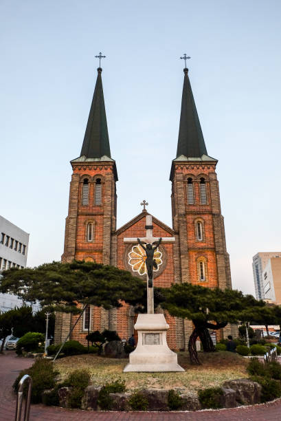Daegu,South Korea: April 4 ,2019: Daegu Gyesan Catholic Church (1st Church).Built by Priest Robert, A.P. (1853-1922), who came to Daegu for missionary work.