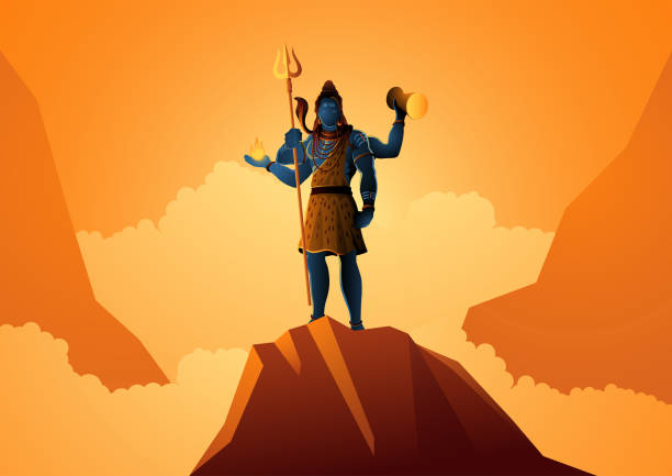 Lord Shiva Standing On Mountain Stock Illustration - Download Image Now -  Shiva, God, Hindu God - iStock