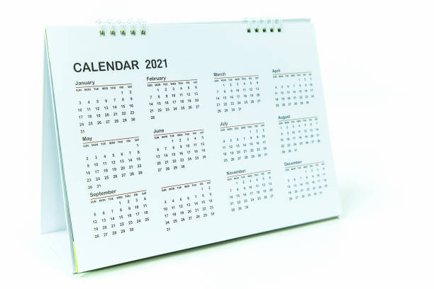 캘린더 2021 흰색 배경에 고립 - 2013 2014 personal organizer calendar 뉴스 사진 이미지