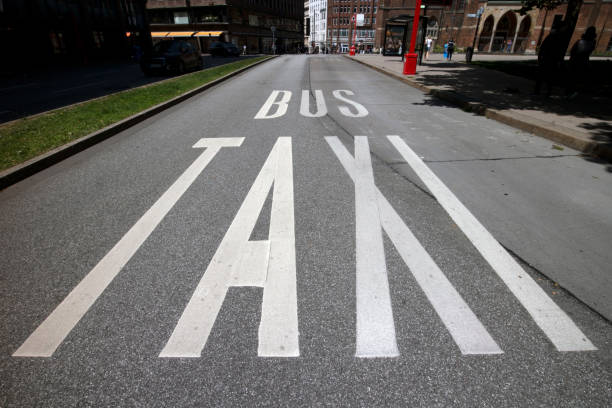istock Public trasportation lane in a city 1248384733
