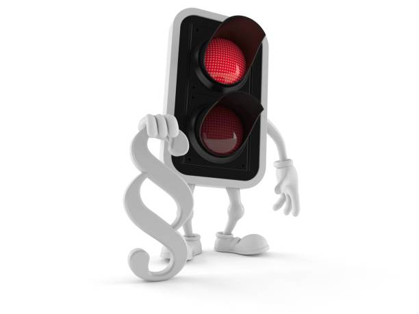 istock Red traffic light character with paragraph symbol 1248388585