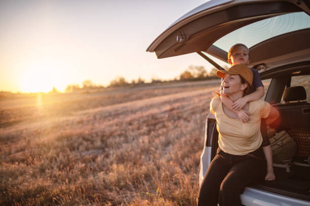 istock Mother and son on the road trip 1248394040