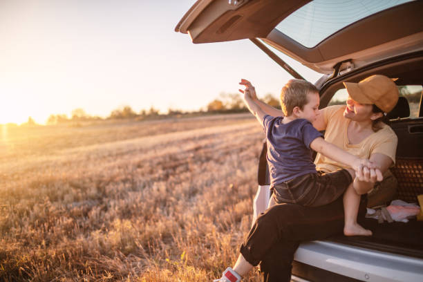 istock Mother and son on the road trip 1248394601