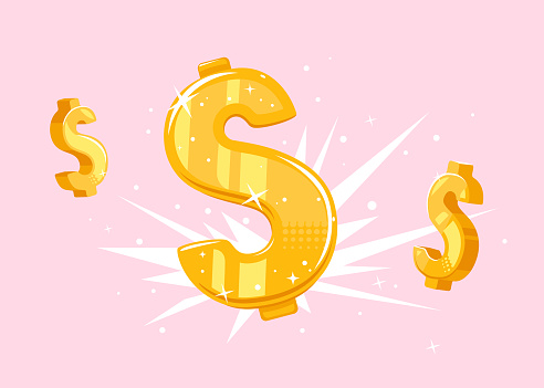 Exploding Dollar Signs Golden Dollar Signs Explosion Stock Illustration - Download Image Now ...