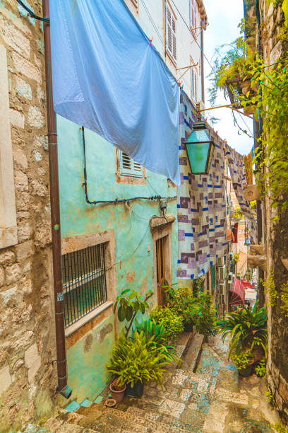 istock Clothes drying, hanging down a building in Dubrovnik, Croatia. 1248395221