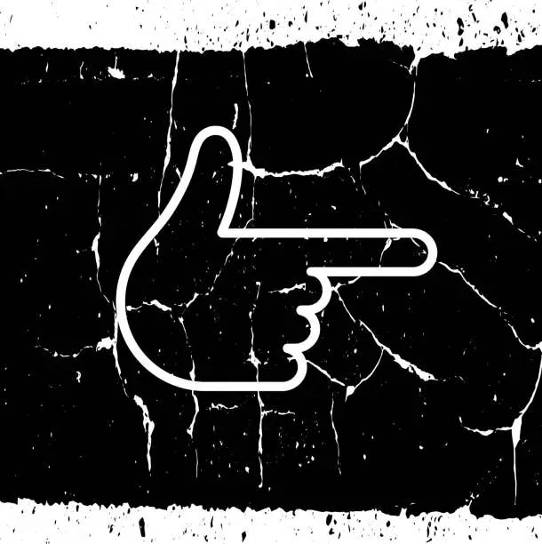 Vector illustration of Finger Pistol Hand Sign Pointing Icon