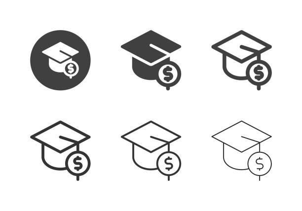 Accountant Degree Icons - Multi Series Accountant Degree Icons Multi Series Vector EPS File. bachelor's degree stock illustrations