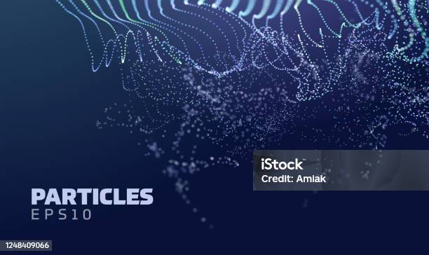 Abstract Data Particles Particle Dust Vector Abstract Vector Background Data Falling Data Fade ...