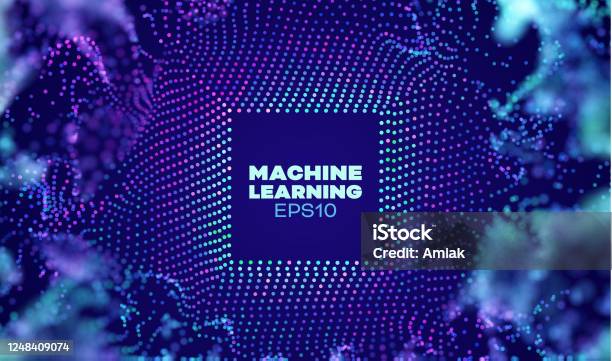 Machine Learning Abstract Vector Background Particles Blast Grid Ai ...
