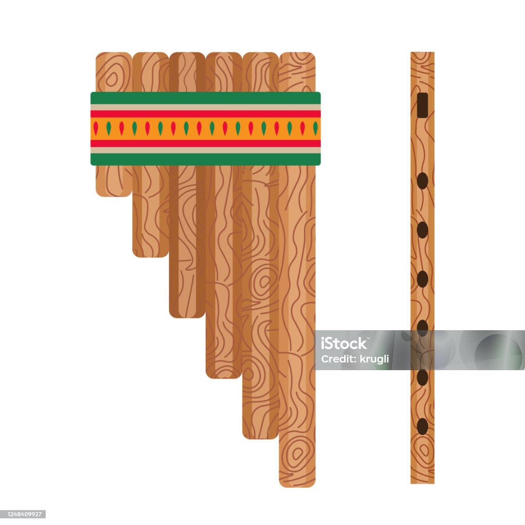 Ilustración de Instrumento De Música De Flauta Pan Étnica Mexicana En Plano  y más Vectores Libres de Derechos de Zampoña - iStock