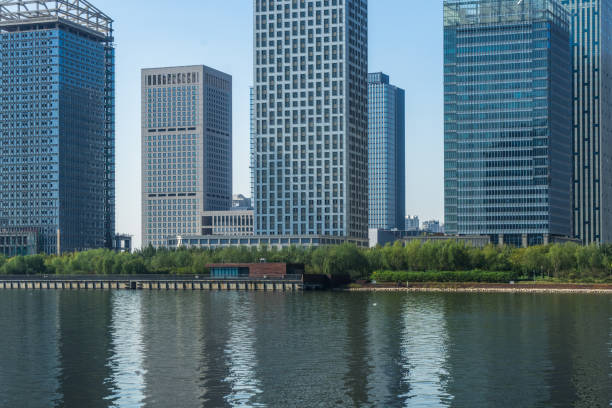 istock Tianjin city waterfront downtown skyline,China 1248410099