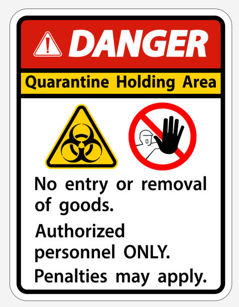 istock Danger Quarantine Holding Area Sign Isolated On White Background,Vector Illustration EPS.10 1248411148
