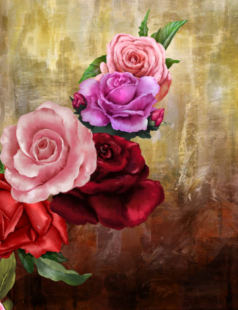istock Abstract art colorful flowers  painting. Spring multicolored illustration 1248411541