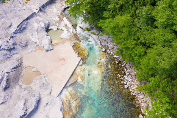 istock Amazing Drone shot of the Serio river 1248420360