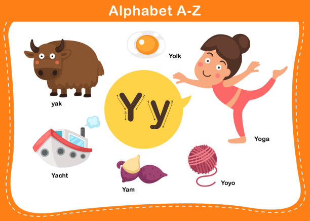 ilustrações de stock, clip art, desenhos animados e ícones de alphabet letter y vector - book sheet education student
