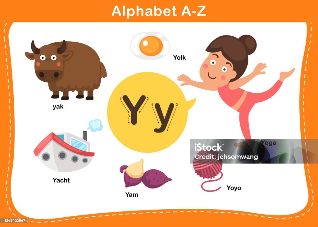 Alphabet Letter Y Vector Stock Illustration - Download Image Now -  Activity, Alphabet, Animal - iStock