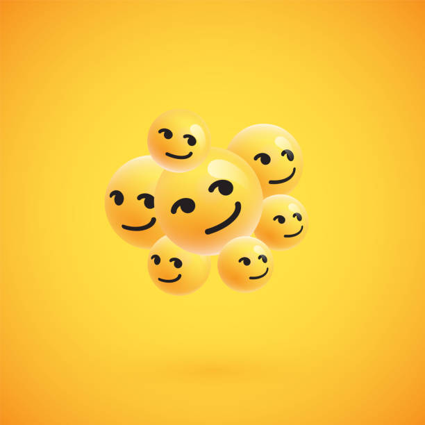 istock Group of high detailed yellow emoticons, vector illustration 1248427403