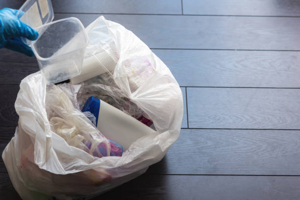 istock Plastic trash in the bag top view. Recycling of plastic waste. 1248431996