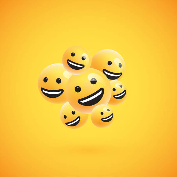 istock Group of high detailed yellow emoticons, vector illustration 1248436575