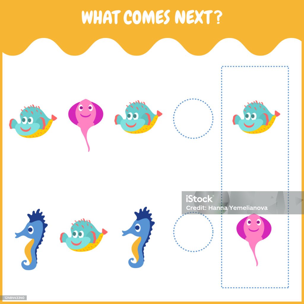 Ilustración de Vector De Dibujos Animados Ilustración De Completar El Patrón Tarea Educativa Para Niños En Edad Preescolar Con Animales Marinos y más Vectores Libres de Derechos de Acabar - iStock Ilustración de Vector De Dibujos Animados Ilustración De Completar El Patrón Tarea Educativa Para Niños En Edad Preescolar Con Animales Marinos y más Vectores Libres de Derechos de Acabar - iStock