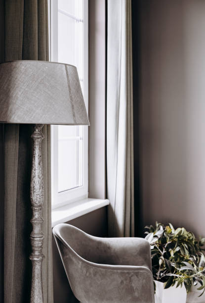 istock classic room interior style armchair floor lamp 1248447696