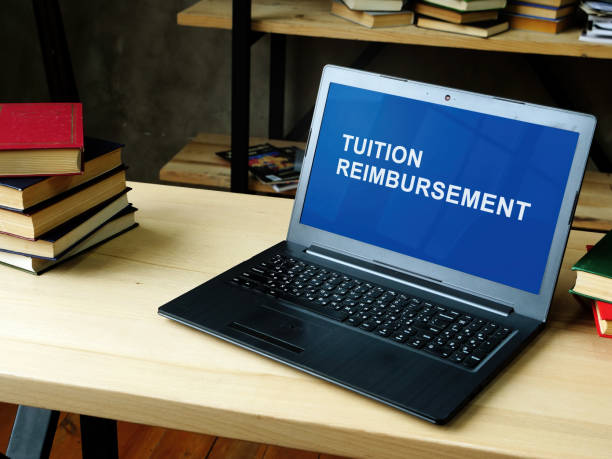 istock Laptop with information about Tuition Reimbursement. 1248447769