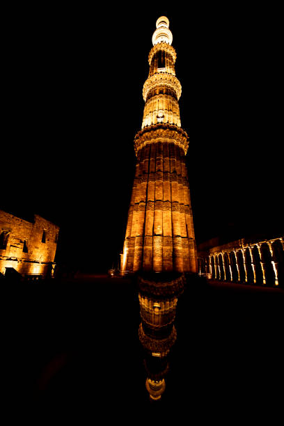 istock Illuminated Qutub Minar at Night, Delhi, India 1248450773