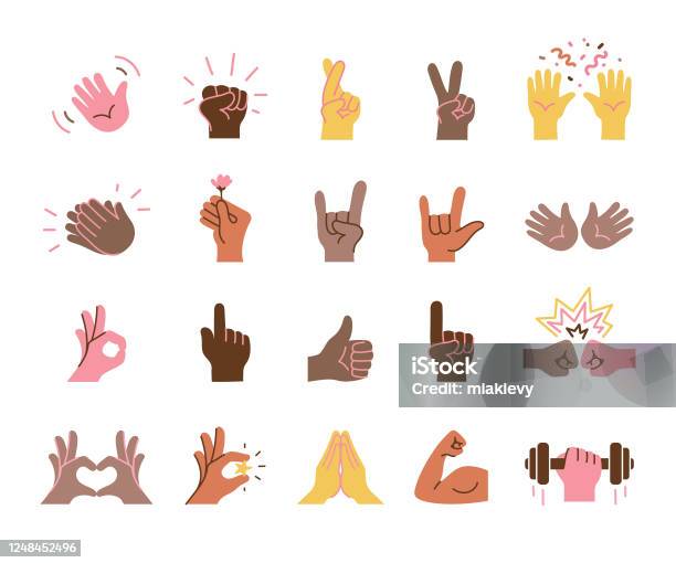 Ilustración de Emoji A Mano y más Vectores Libres de Derechos de Emoticono - Emoticono, Ilustración, Vector