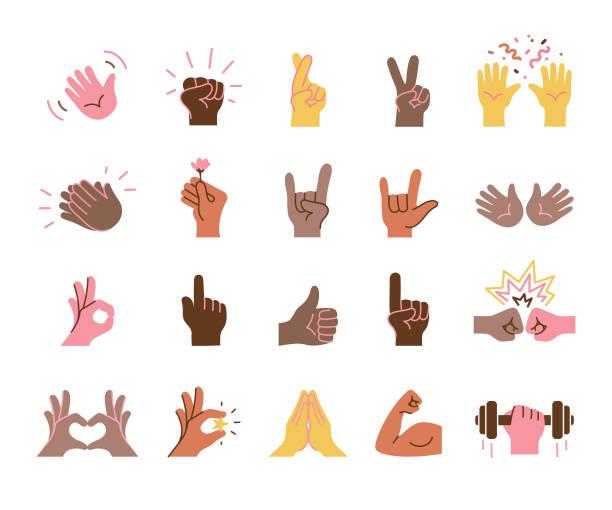emoji tangan - bertepuk tangan gerak isyarat ilustrasi stok