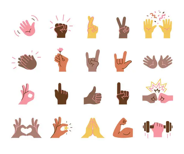 Vector illustration of Hand emoji