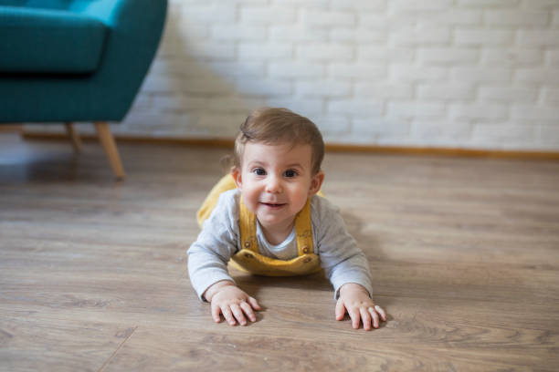 istock Cute baby in yellow 1248456139