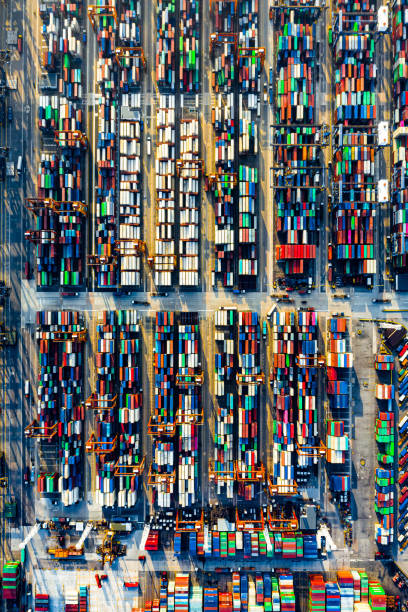 istock Container ship in import export and business logistic in Hong Kong 1248457789