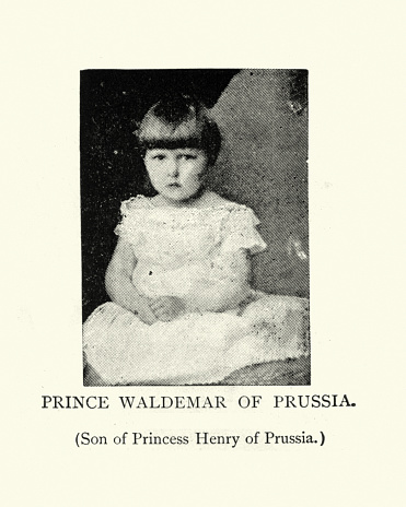 Vintage photograph of Prince Waldemar of Prussia was the eldest son of Prince Henry of Prussia and his wife, Princess Irene of Hesse and by Rhine.