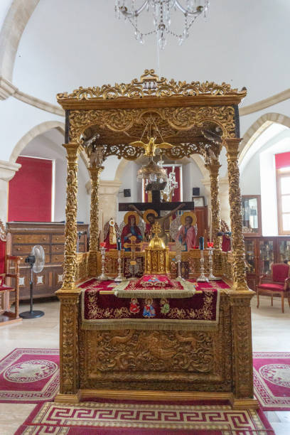istock Interior of Timios Stavros Monastery, Omodos, Cyprus 1248481618