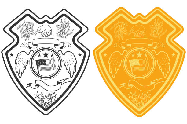 85 Cartoon Of The Police Badge Template Illustrations & Clip Art - iStock