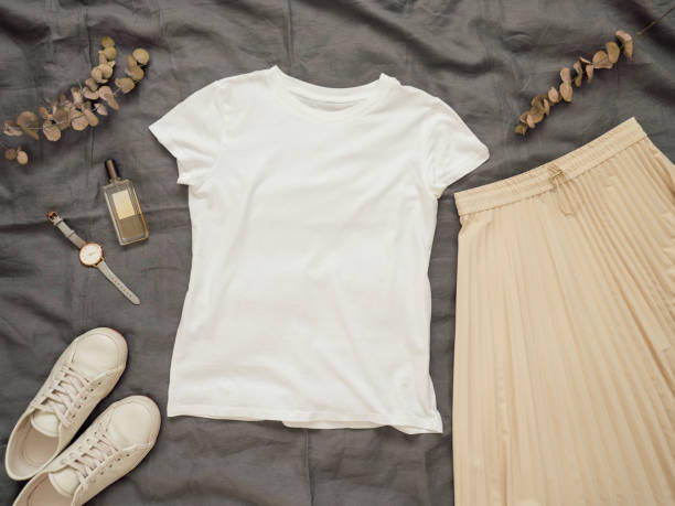 istock White t-shirt mock up, copy space for print design 1248493930